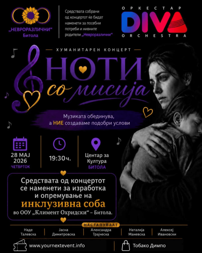 Музика со хумана мисија: Инклузивен концерт во Битола за подобра иднина на децата