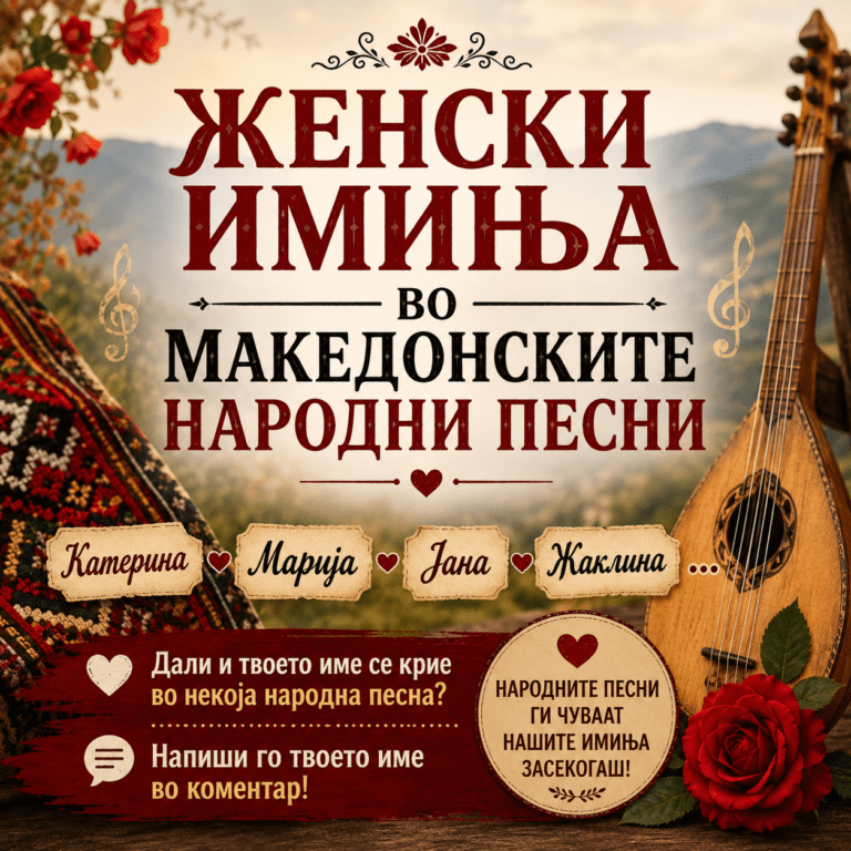 Најубавите македонски народни песни инспирирани од женски имиња